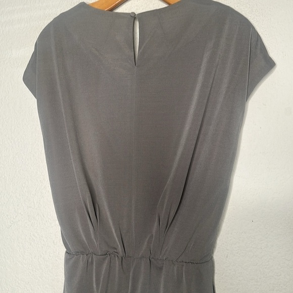 NWOT BLACK by Moussy Pintuck Boat Neck Cap Sleeve Mini Dress Khaki Sz 1 (US S) - Picture 10 of 14